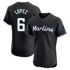 Choea M.Marlins #6 Otto Lopez Player Black Vapor Home Limited Elite Stitched Jerseys