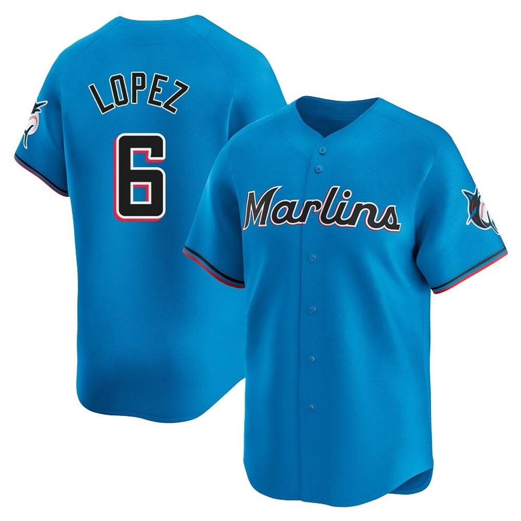 Choea M.Marlins #6 Otto Lopez Player Blue Home Limited Stitched Jerseys