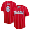 Choea M.Marlins #6 Otto Lopez Player Red City Connect Home Game Stitched Jerseys