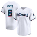 Choea M.Marlins #6 Otto Lopez Player White  Home Limited Stitched Jerseys