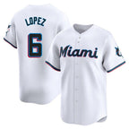 Choea M.Marlins #6 Otto Lopez Player White  Home Limited Stitched Jerseys
