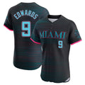 Choea M.Marlins #9 Xavier Edwards Player Black City Connect Home Limited Elite Stitched Jerseys