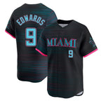 Choea M.Marlins #9 Xavier Edwards Player Black City Connect Home Limited Stitched Jerseys
