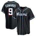 Choea M.Marlins #9 Xavier Edwards Player Black Fashion Out Home Game Stitched Jerseys