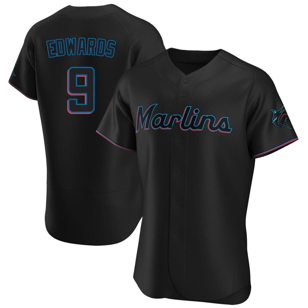 Choea M.Marlins #9 Xavier Edwards Player Black Home Limited Elite Stitched Jerseys