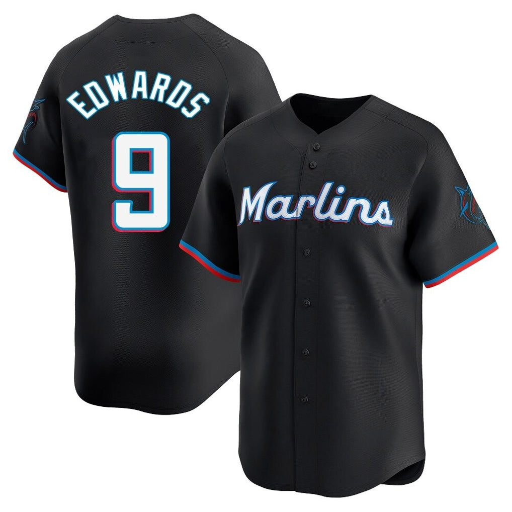 Choea M.Marlins #9 Xavier Edwards Player Black  Home Limited Stitched Jerseys