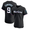 Choea M.Marlins #9 Xavier Edwards Player Black Vapor Home Limited Elite Stitched Jerseys
