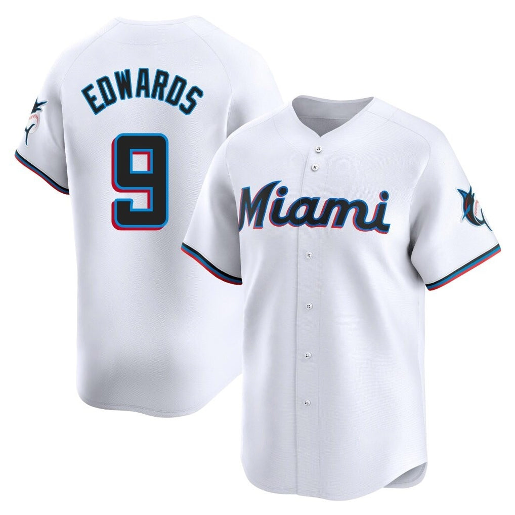 Choea M.Marlins #9 Xavier Edwards Player White  Home Limited Stitched Jerseys