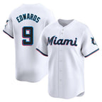 Choea M.Marlins #9 Xavier Edwards Player White  Home Limited Stitched Jerseys