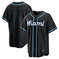 Choea M.Marlins Blank Player Black Fashion Out Home Game Stitched Jerseys