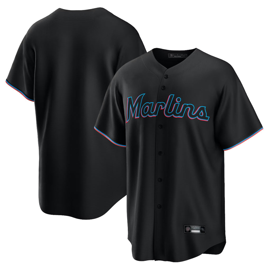 Choea M.Marlins Blank Player Black  Home Game Stitched Jerseys