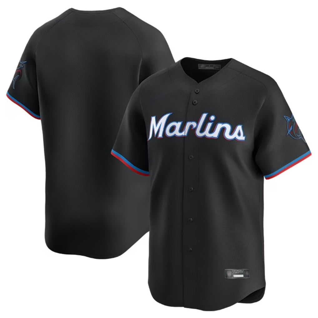 Choea M.Marlins Blank Player Black Home Limited Stitched Jerseys