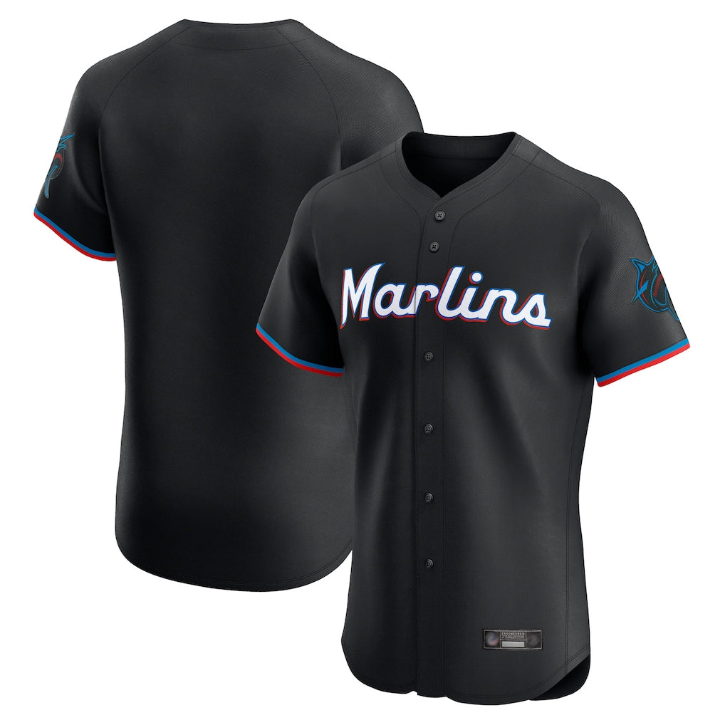 Choea M.Marlins Blank Player Black Vapor Home Limited Elite Stitched Jerseys