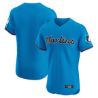 Choea M.Marlins Blank Player Blue Home Limited Elite Stitched Jerseys