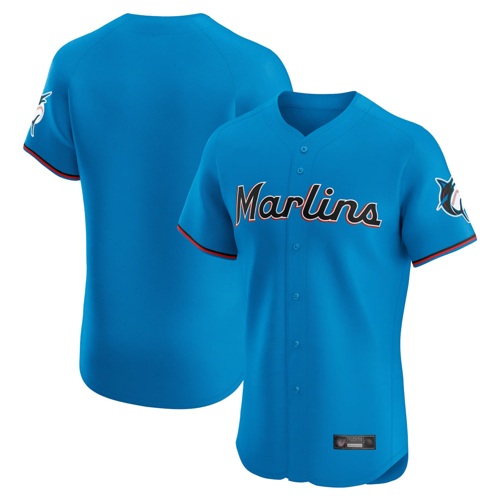 Choea M.Marlins Blank Player Blue Home Limited Elite Stitched Jerseys