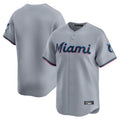 Choea M.Marlins Blank Player Gray Home Limited Stitched Jerseys