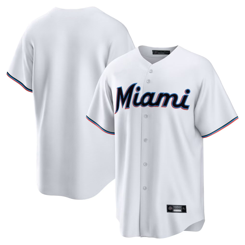 Choea M.Marlins Blank Player White  Home Game Stitched Jerseys
