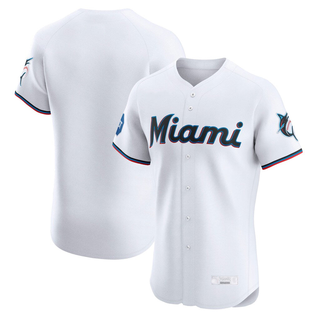 Choea M.Marlins Blank Player White Home Limited Elite Stitched Jerseys