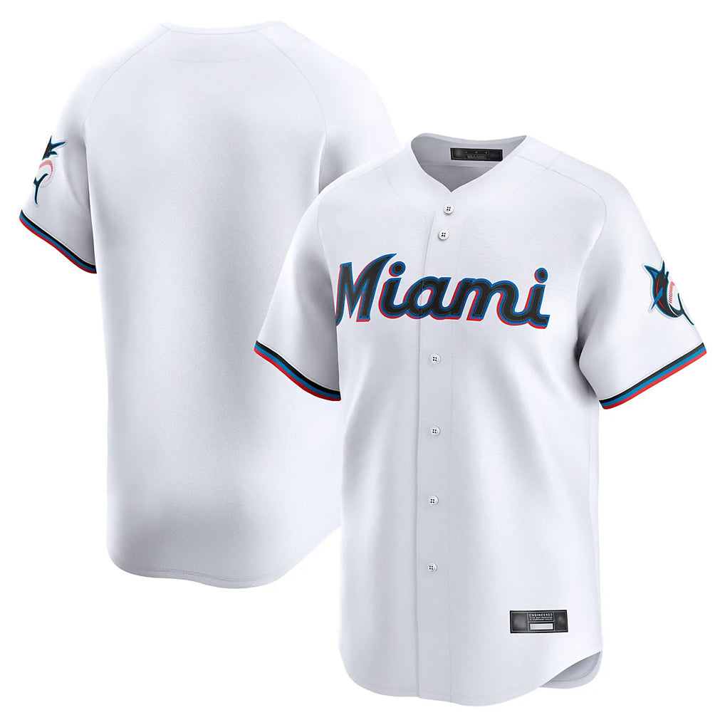 Choea M.Marlins Blank Player White Home Limited Stitched Jerseys