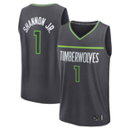 Choea M.Timberwolves #1 Terrence Shannon Jr. Anthracite Fast Break Replica Stitched Jerseys - Statement Edition