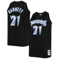 Choea M.Timberwolves #21 Kevin Garnett Mitchell & Ness Black 1997-1998 Big & Tall Hardwood Classics Swingman Stitched Jerseys