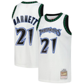 Choea M.Timberwolves #21 Kevin Garnett Mitchell & Ness White Hardwood Classics Swingman Stitched Jerseys