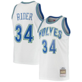 Choea M.Timberwolves #34 Isaiah Rider Mitchell & Ness White 1995-1996 Hardwood Classics Swingman Stitched Jerseys