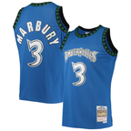 Choea M.Timberwolves #3 Stephon Marbury Mitchell & Ness Blue 1996-1997 Hardwood Classics Swingman Stitched Jerseys