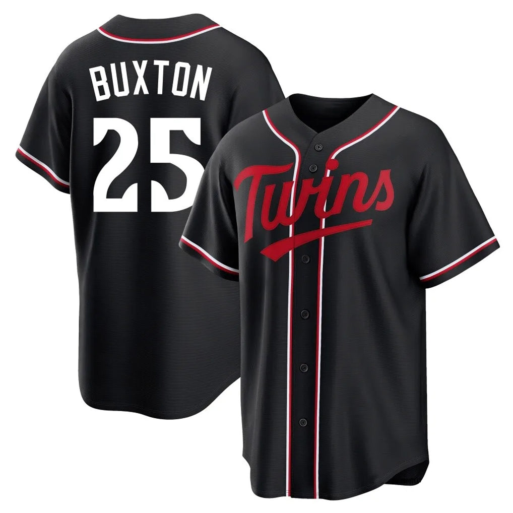 Choea M.Twins #25 Byron Buxton Player Black Fashion Out Home Limited Stitched Jerseys
