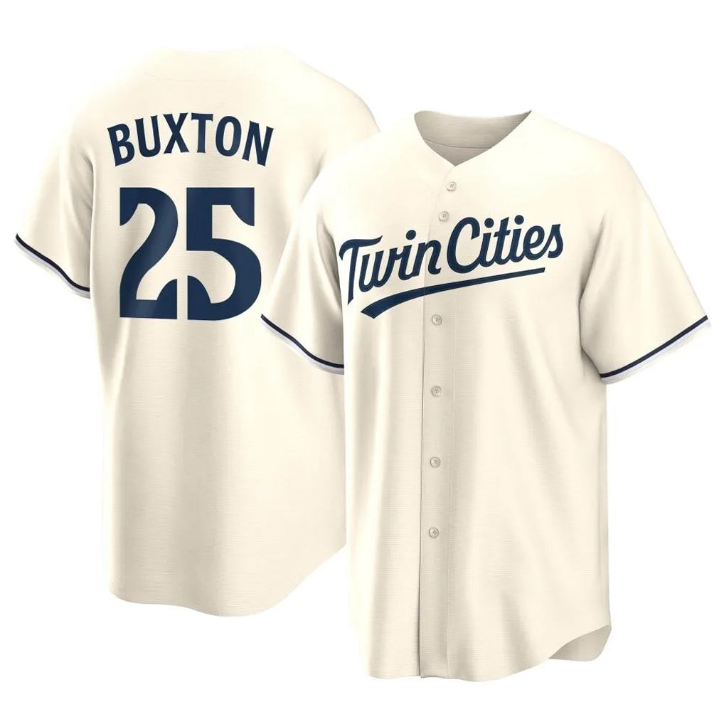 Choea M.Twins #25 Byron Buxton Player Cream Game Limited Home Stitched Jerseys