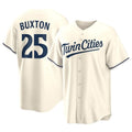Choea M.Twins #25 Byron Buxton Player Cream Game Limited Home Stitched Jerseys