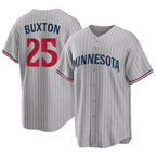 Choea M.Twins #25 Byron Buxton Player Gray Game Limited Home Stitched Jerseys