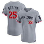 Choea M.Twins #25 Byron Buxton Player Gray Home Limited Elite Stitched Jerseys