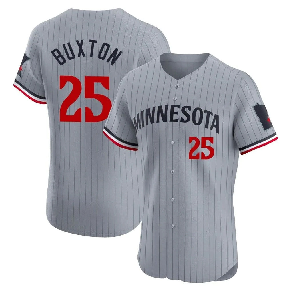 Choea M.Twins #25 Byron Buxton Player Gray Home Limited Elite Stitched Jerseys