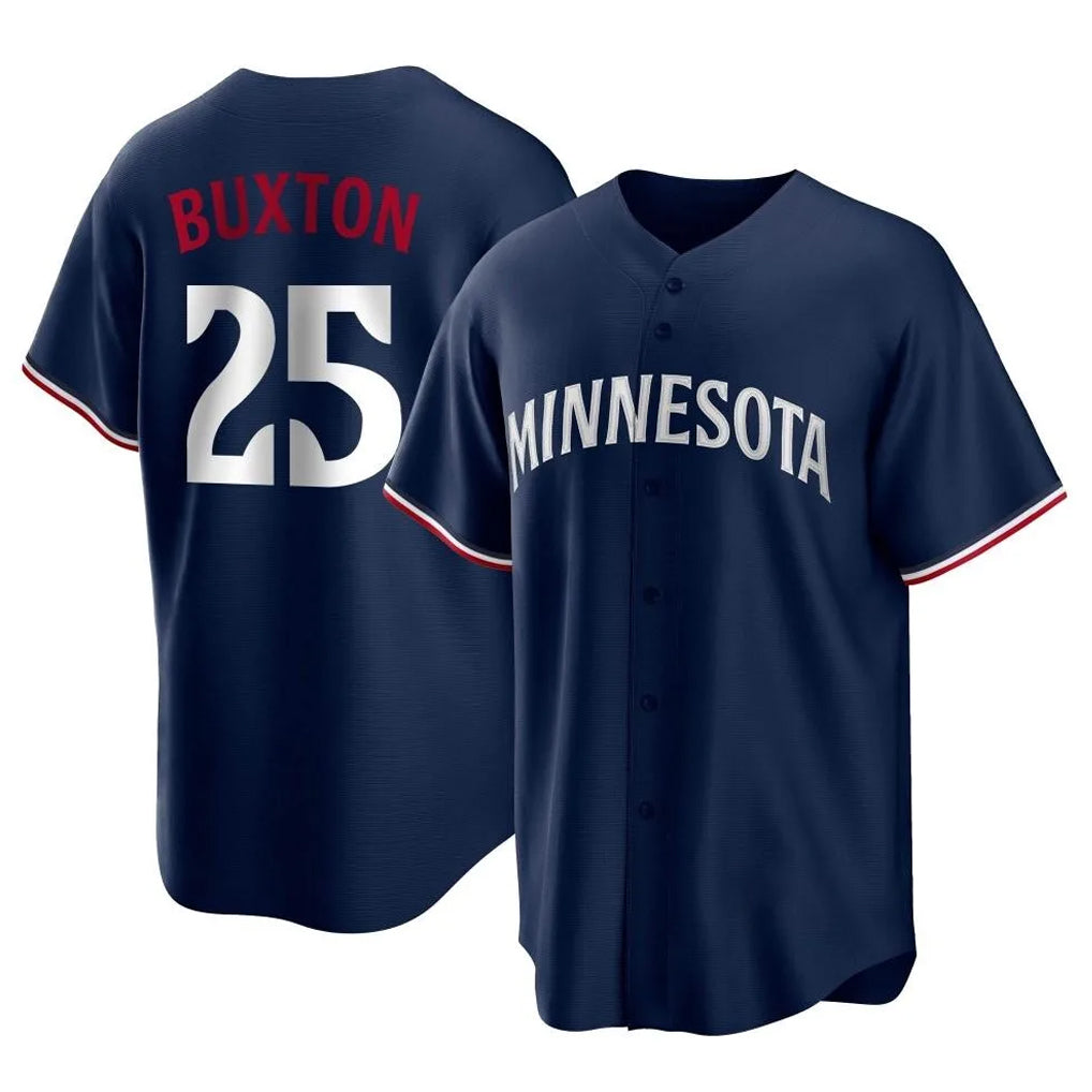 Choea M.Twins #25 Byron Buxton Player Navy Replica Alternate Home Stitched Jerseys