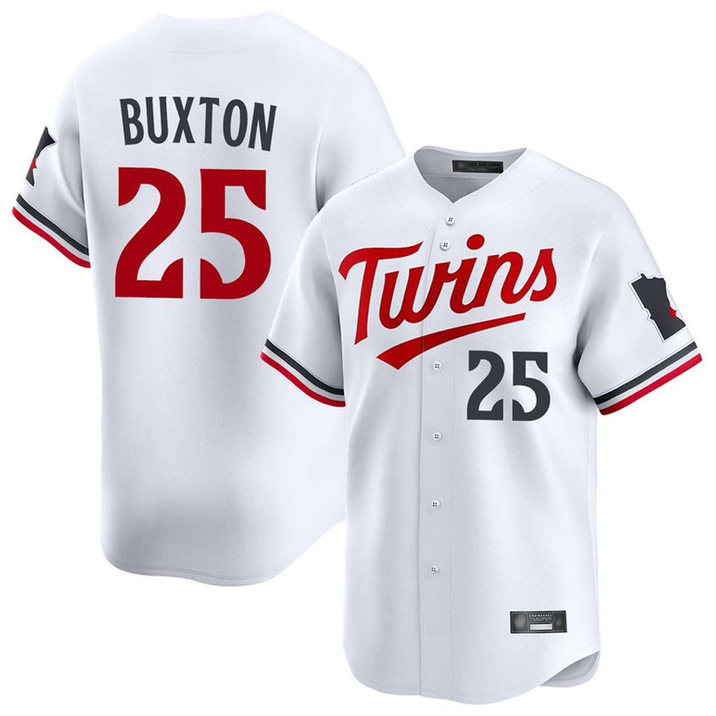 Choea M.Twins #25 Byron Buxton Player White Home Limited Stitched Jerseys