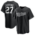 Choea M.Twins #27 Ryan Jeffers Player Black Home Game Stitched Jerseys