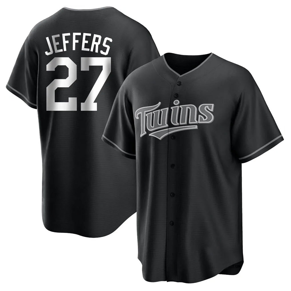 Choea M.Twins #27 Ryan Jeffers Player Black Home Game Stitched Jerseys