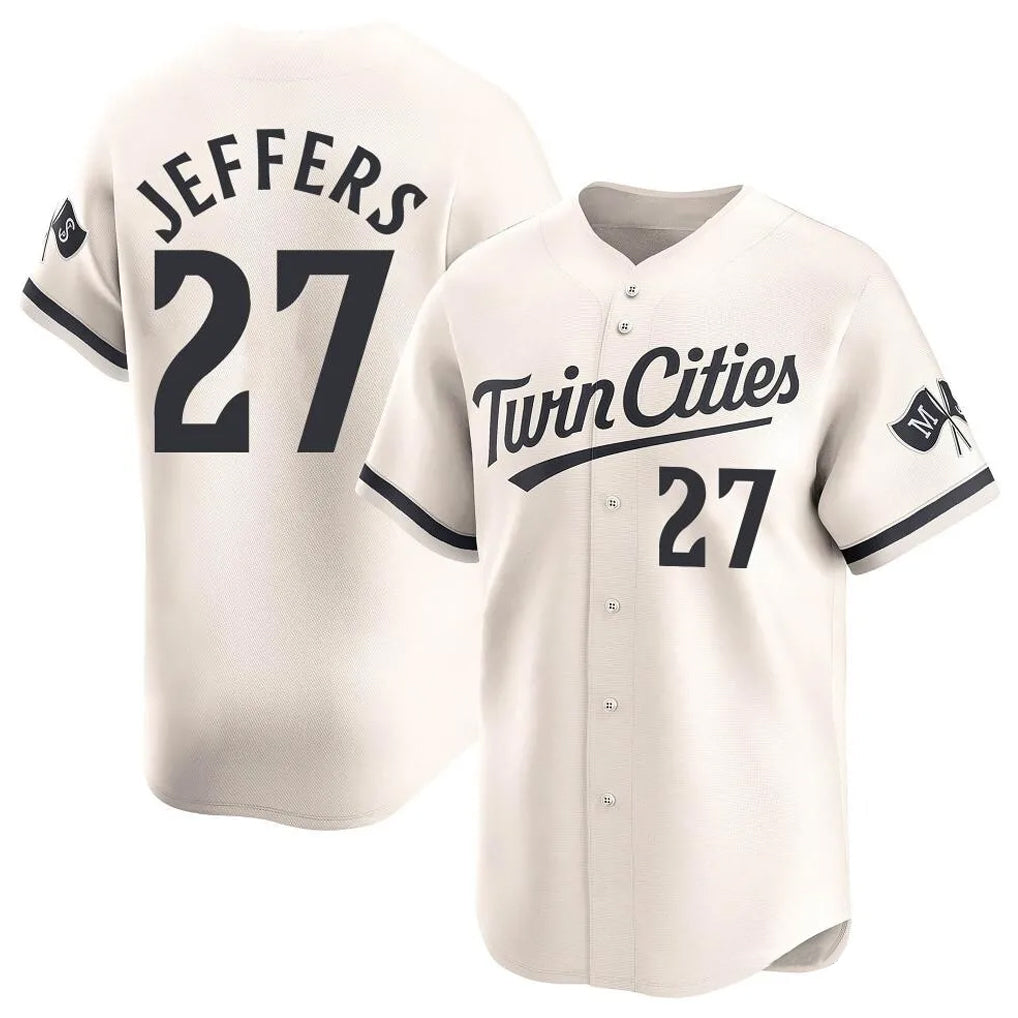 Choea M.Twins #27 Ryan Jeffers Player Cream Home Limited Stitched Jerseys