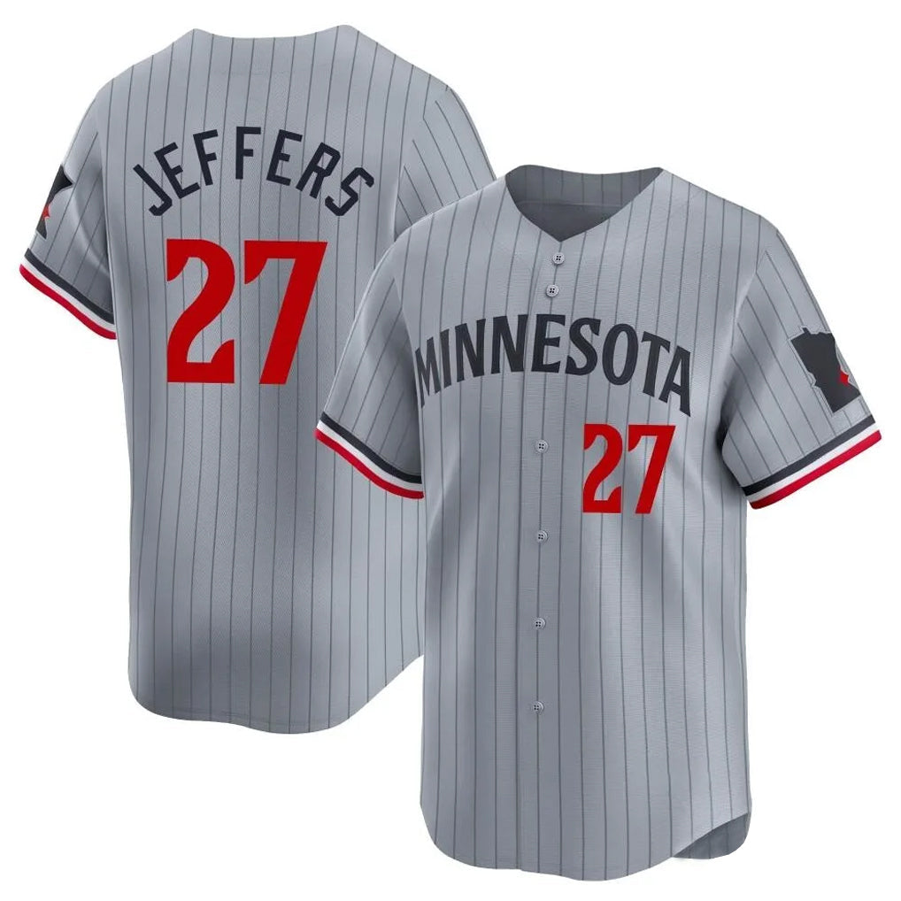 Choea M.Twins #27 Ryan Jeffers Player Gray Home Limited Stitched Jerseys