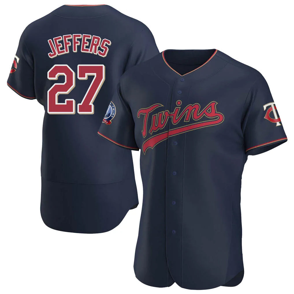 Choea M.Twins #27 Ryan Jeffers Player Navy 60th Home Limited Elite Stitched Jerseys