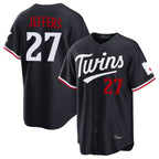 Choea M.Twins #27 Ryan Jeffers Player Navy Home Game Stitched Jerseys