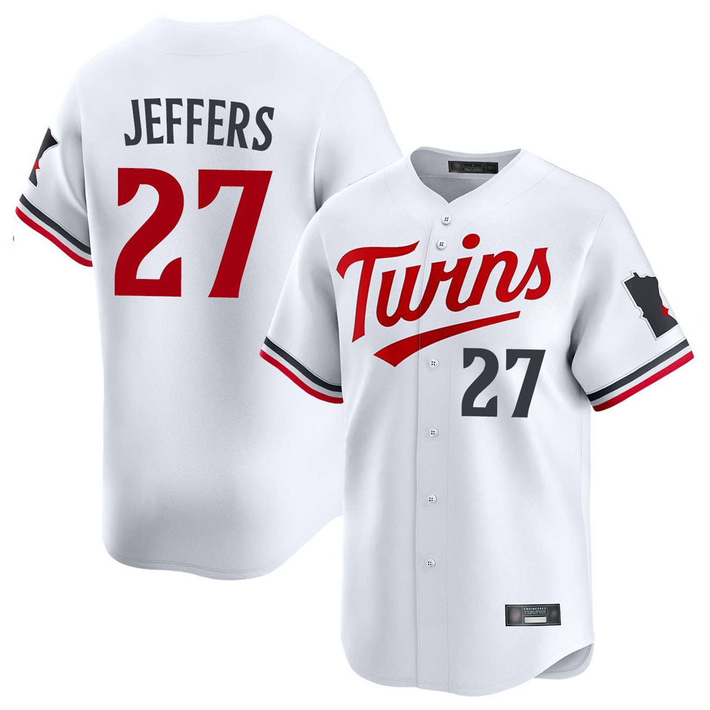 Choea M.Twins #27 Ryan Jeffers Player White Home Limited Stitched Jerseys