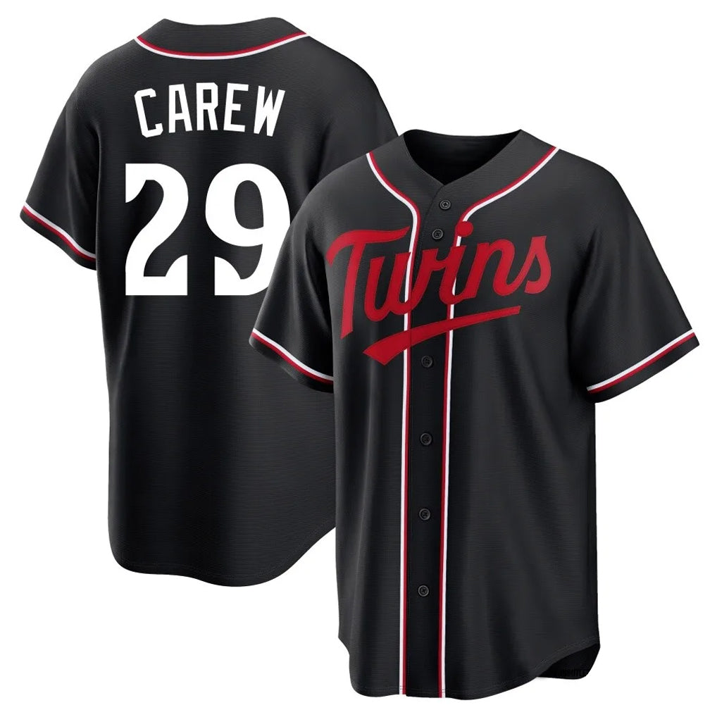 Choea M.Twins #29 Rod Carew Player Black Fashion Out Home Limited Stitched Jerseys