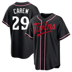 Choea M.Twins #29 Rod Carew Player Black Fashion Out Home Limited Stitched Jerseys