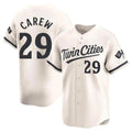 Choea M.Twins #29 Rod Carew Player Cream Home Limited Stitched Jerseys