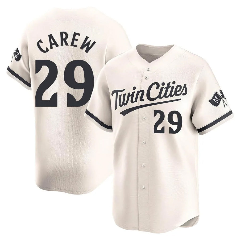Choea M.Twins #29 Rod Carew Player Cream Home Limited Stitched Jerseys