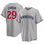 Choea M.Twins #29 Rod Carew Player Gray Game Limited Home Stitched Jerseys