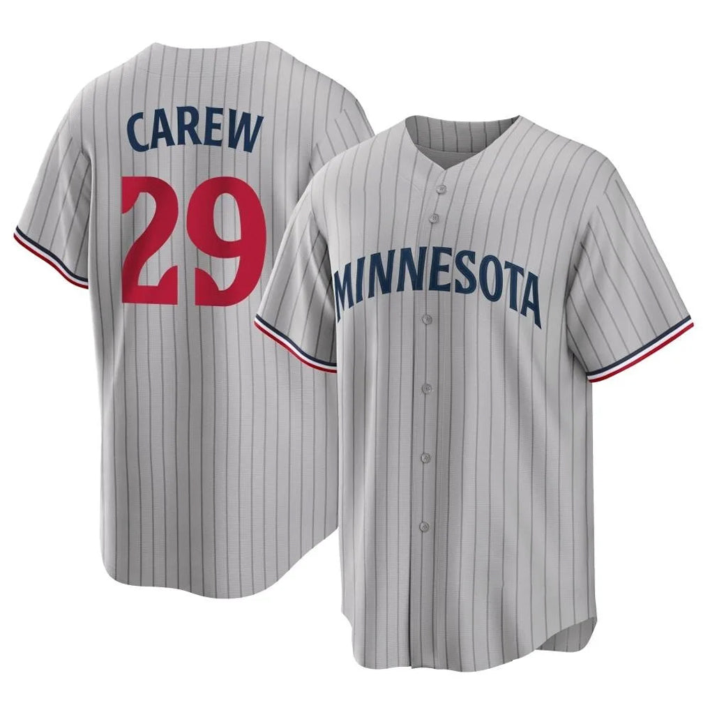 Choea M.Twins #29 Rod Carew Player Gray Game Limited Home Stitched Jerseys
