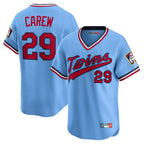 Choea M.Twins #29 Rod Carew Player Light Blue Throwback Cooperstown Collection Limited T-shirt Stitched Jerseys